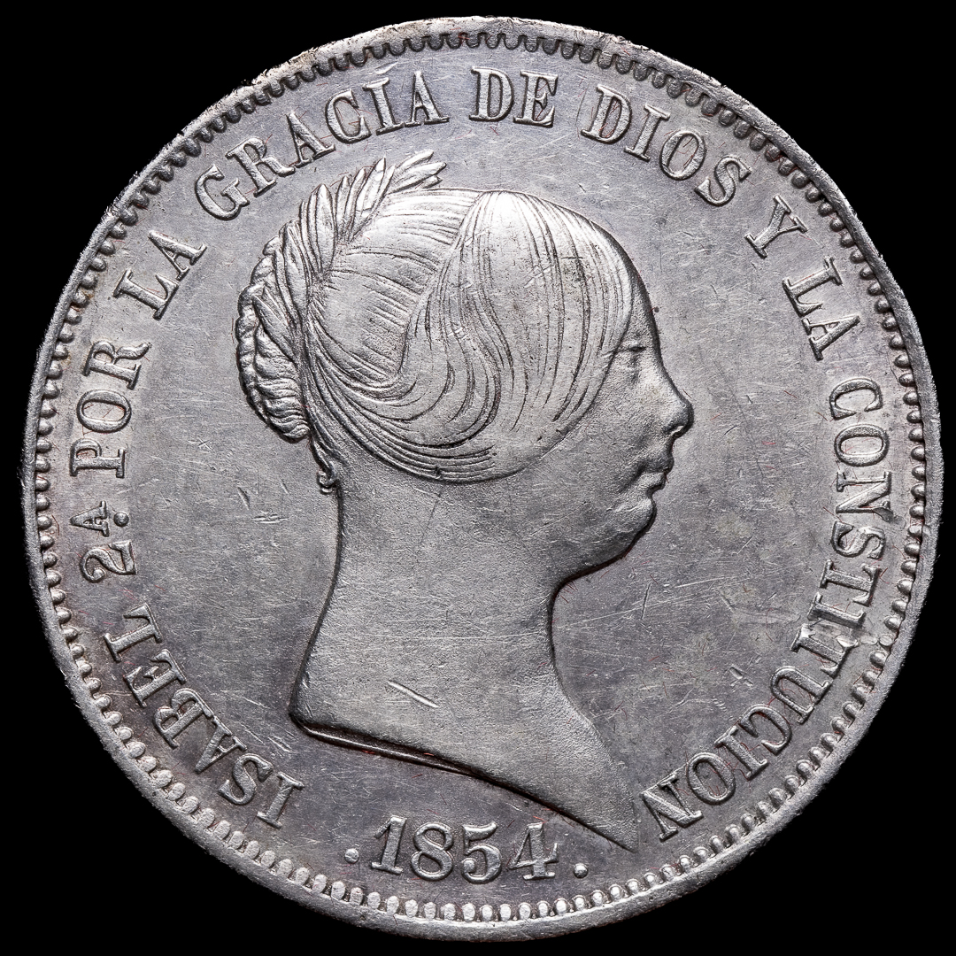 Moneda de 20 Reales de Isabel II de 1854 Madrid