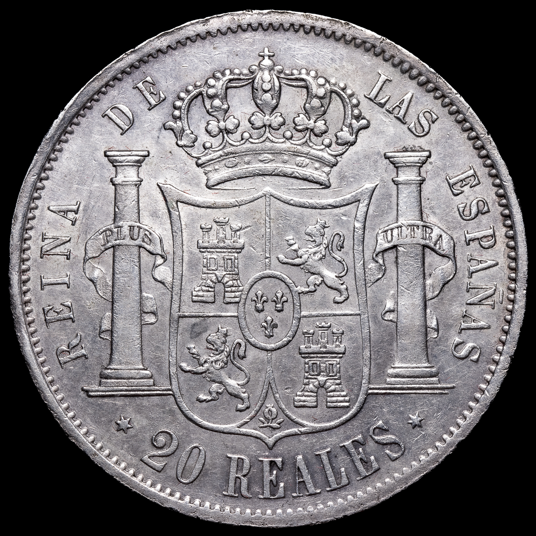 Moneda de 20 Reales de Isabel II de 1854 Madrid